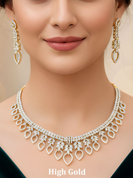 High Gold Leaf Necklace Set